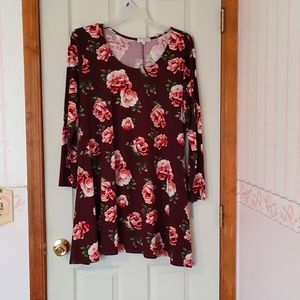 Burgundy floral dress